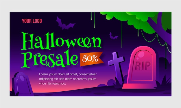 Plantilla de promoción de redes sociales para celebración de halloween