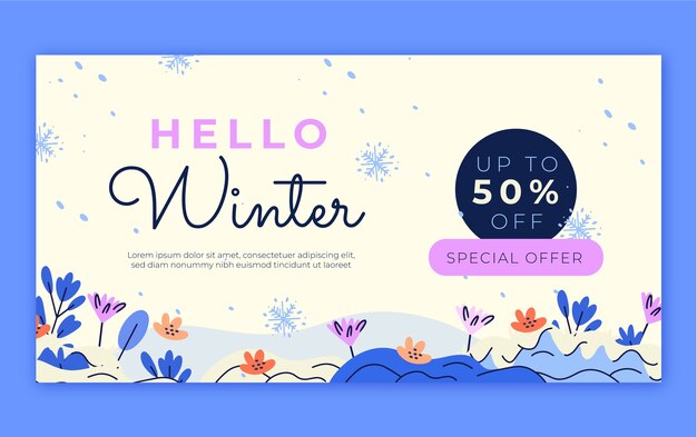 Plantilla de promoción de redes sociales de celebración de temporada de invierno