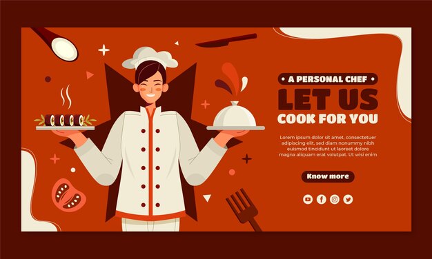 Plantilla de promoción de redes sociales de chef y gastronomía