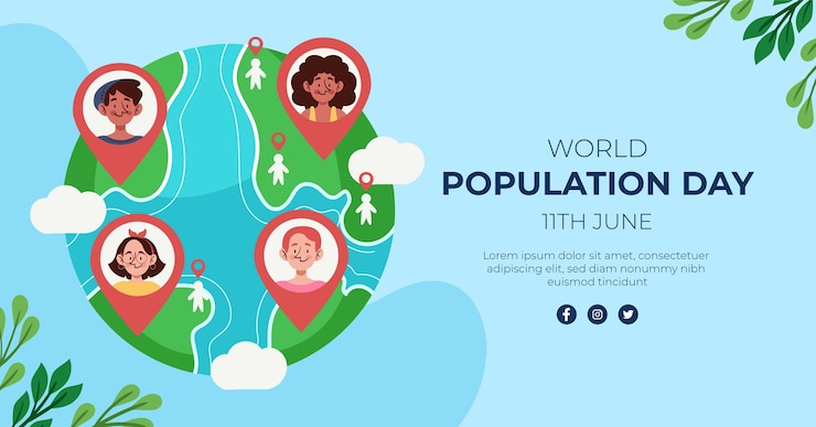 Vector gratuito plantilla de promoción de redes sociales para la concientización del día mundial de la población