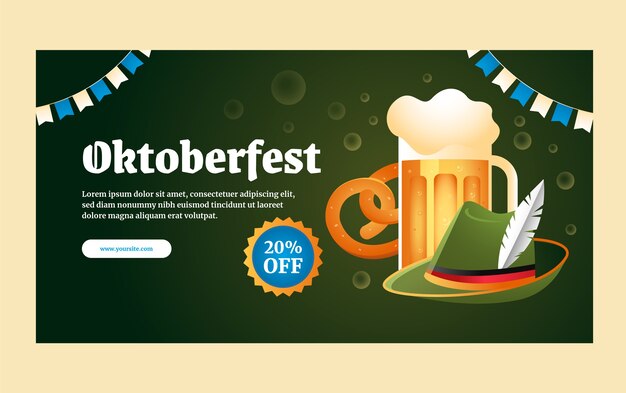 Plantilla de promoción de redes sociales degradadas para el festival oktoberfest