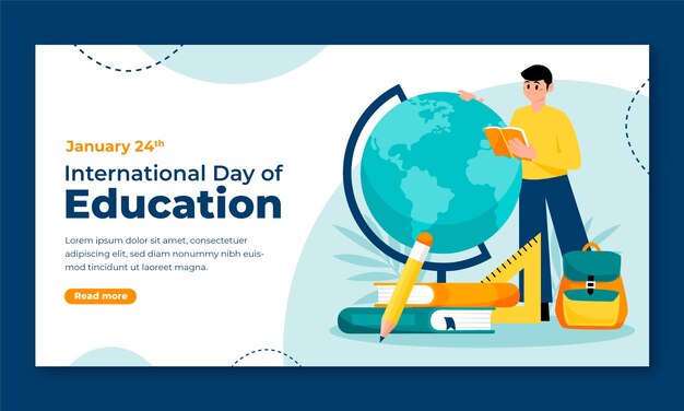 Plantilla de promoción en las redes sociales para el día internacional de la educación