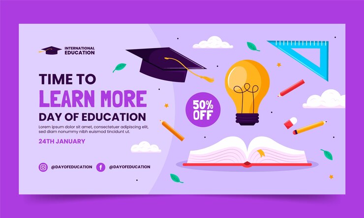 Vector gratuito plantilla de promoción en las redes sociales para el día internacional de la educación