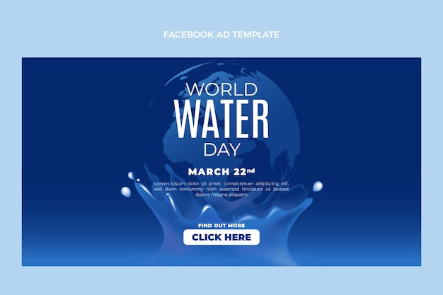 Plantilla de promoción de redes sociales del día mundial del agua realista