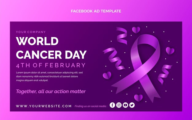 Plantilla de promoción de redes sociales del día mundial del cáncer realista