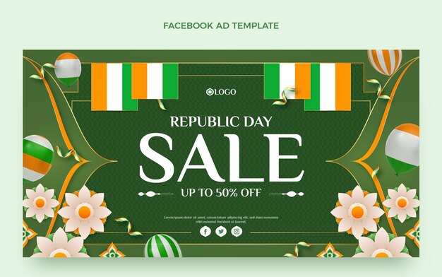 Plantilla de promoción de redes sociales del día de la república realista