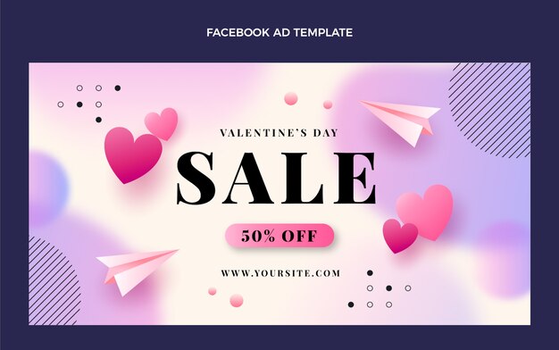 Plantilla de promoción de redes sociales del día de san valentín degradado