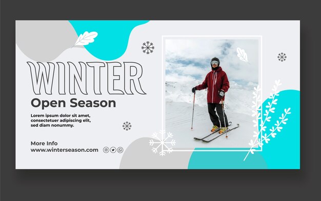 Plantilla de promoción de redes sociales de invierno plano