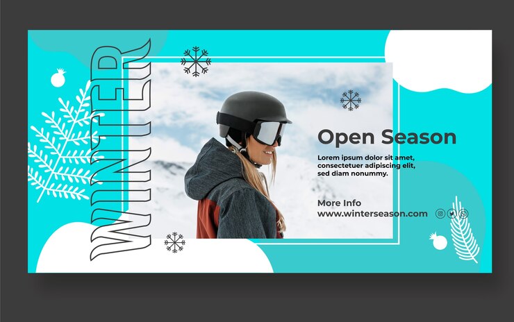 Vector gratuito plantilla de promoción de redes sociales de invierno plano