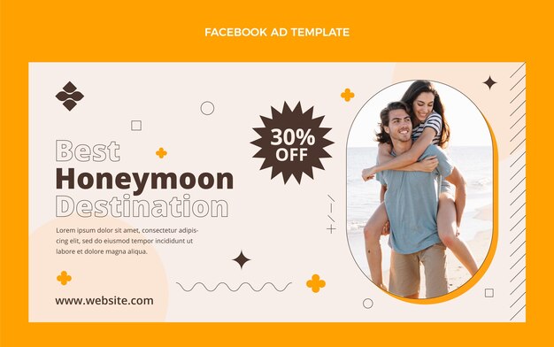 Plantilla de promoción de redes sociales de luna de miel plana