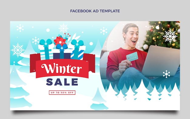 Plantilla de promoción de redes sociales de navidad degradado