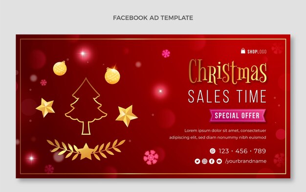 Plantilla de promoción de redes sociales de navidad degradado
