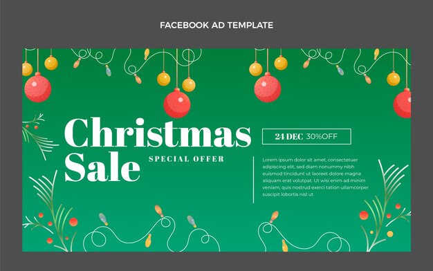 Plantilla de promoción de redes sociales de navidad degradado
