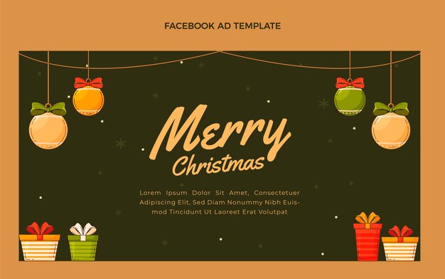 Plantilla de promoción de redes sociales de navidad dibujada a mano