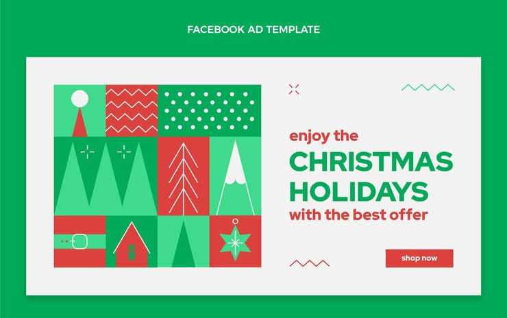 Vector gratuito plantilla de promoción de redes sociales de navidad plana
