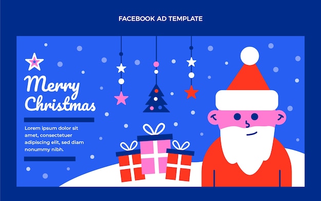 Plantilla de promoción de redes sociales de navidad plana