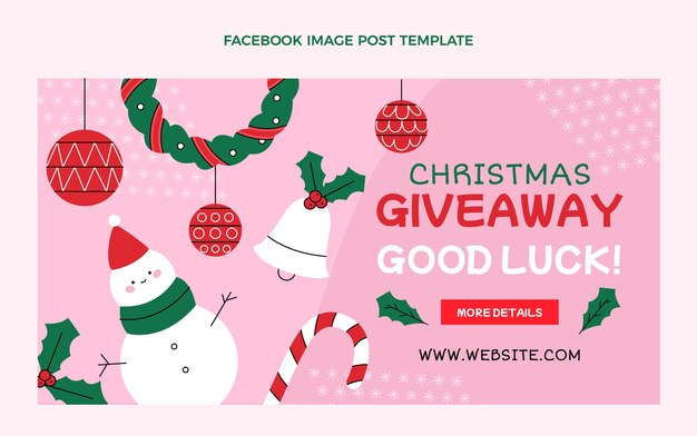 Plantilla de promoción de redes sociales de navidad plana