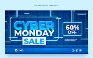 Vector gratuito plantilla de promoción de redes sociales realista de cyber monday