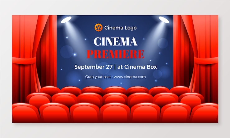 Vector gratuito plantilla de promoción de redes sociales realista para evento de estreno de película