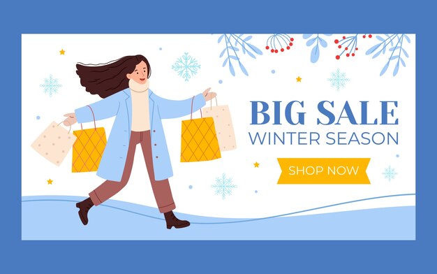 Plantilla de promoción de redes sociales de venta de temporada de invierno