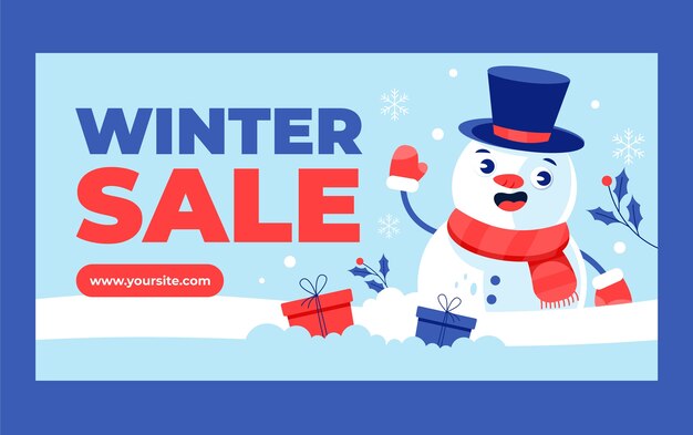 Plantilla de promoción de redes sociales de venta de temporada de invierno