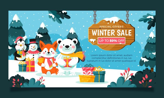Plantilla de promoción de redes sociales de venta de temporada de invierno