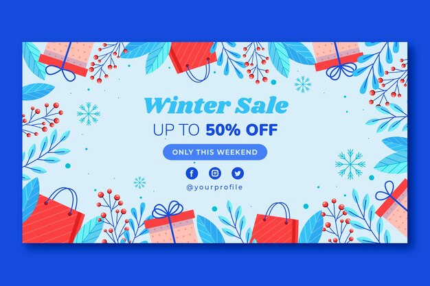 Plantilla de promoción de redes sociales de venta de temporada de invierno