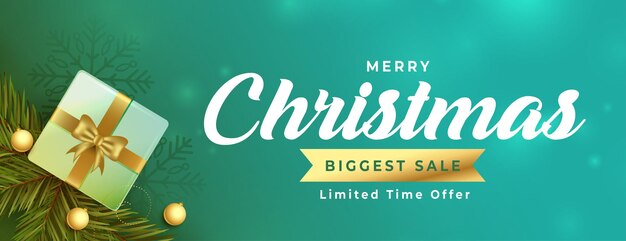 Plantilla promocional de rebajas navideñas con elementos 3d