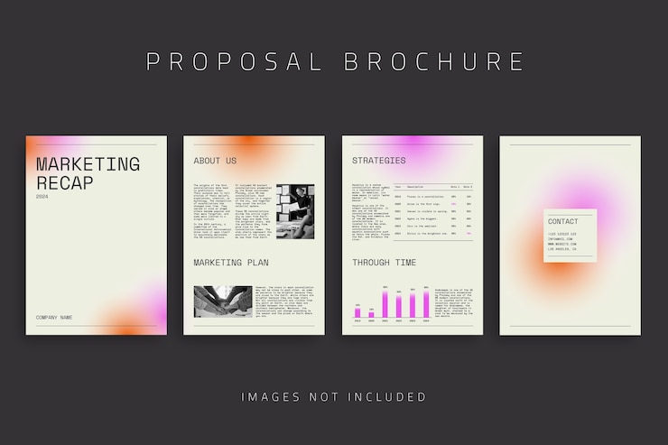 Vector gratuito plantilla de propuesta de resumen de marketing moderno degradado