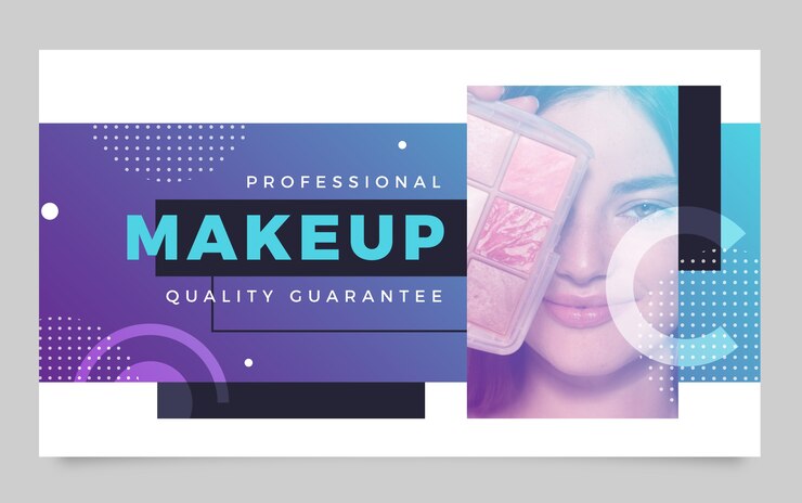 Vector gratuito plantilla de publicación de facebook de artista de maquillaje degradado
