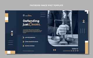 Vector gratuito plantilla de publicación de facebook de bufete de abogados de diseño plano
