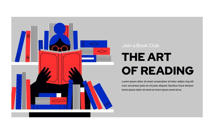 Vector gratuito plantilla de publicación de facebook de club de lectura dibujada a mano