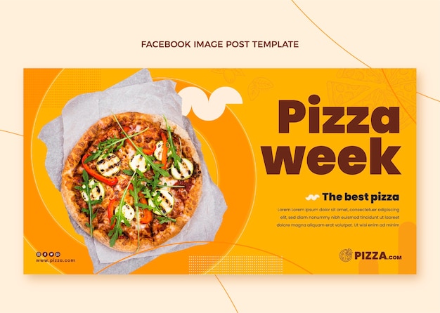 Plantilla de publicación de facebook de comida de estilo plano