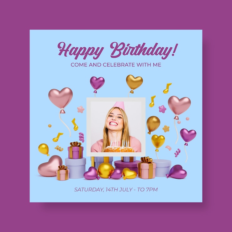 Vector gratuito plantilla de publicación de facebook de cumpleaños