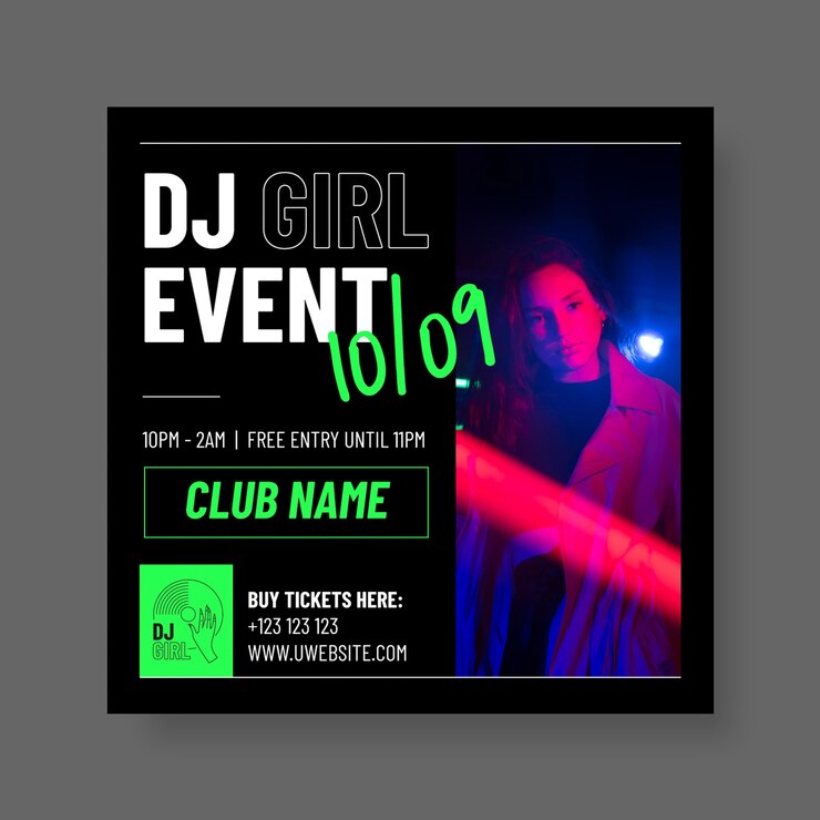 Vector gratuito plantilla de publicación de facebook de dj