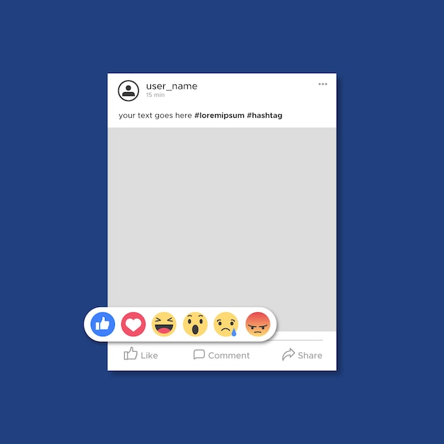 Plantilla de publicación de Facebook con emoticones
