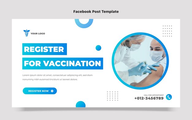 Plantilla de publicación de facebook médica degradada