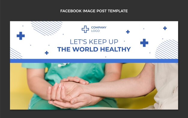 Plantilla de publicación de facebook médica de diseño plano