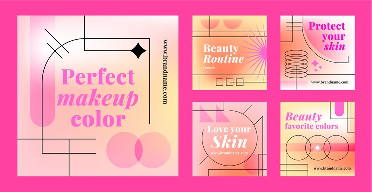 Vector gratuito plantilla de publicación de instagram de belleza degradada
