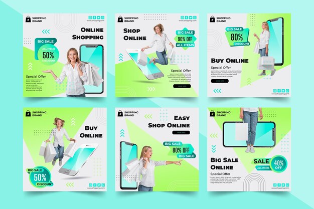 Plantilla de publicación de instagram de compras en línea
