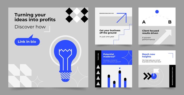 Plantilla de publicación de instagram de consultoría de diseño plano