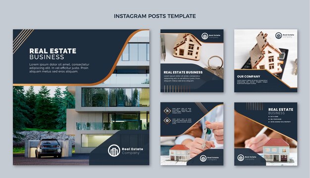 Plantilla de publicación de instagram de inmobiliaria degradada