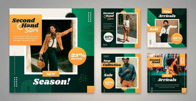 Plantilla de publicación de instagram de moda circular