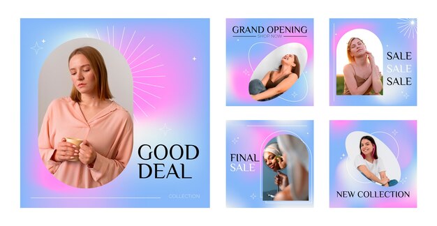 Plantilla de publicación de instagram de moda degradada