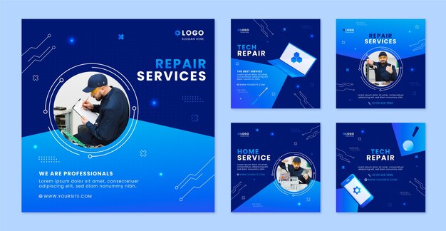 Plantilla de publicación de instagram de reparación de tecnología