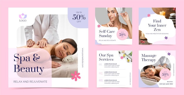 Plantilla de publicación de instagram de spa