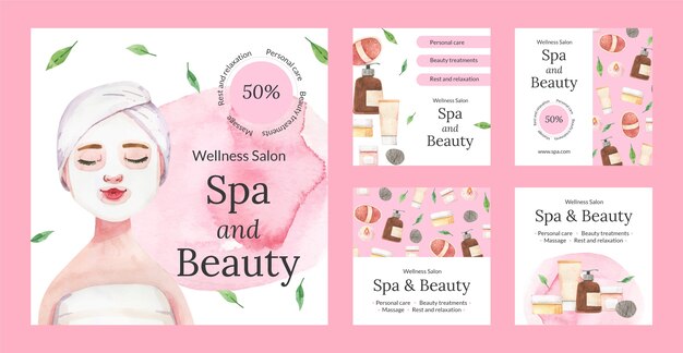 Plantilla de publicación de instagram de spa