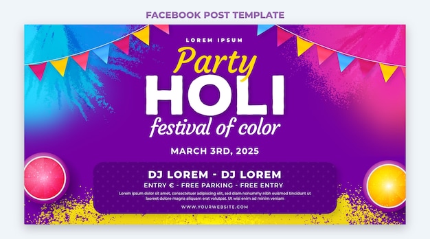 Plantilla de publicación de redes sociales de acuarela holi