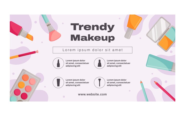 Vector gratuito plantilla de publicación de redes sociales de artista de maquillaje plano