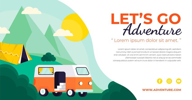 Plantilla de publicación de redes sociales de aventura plana